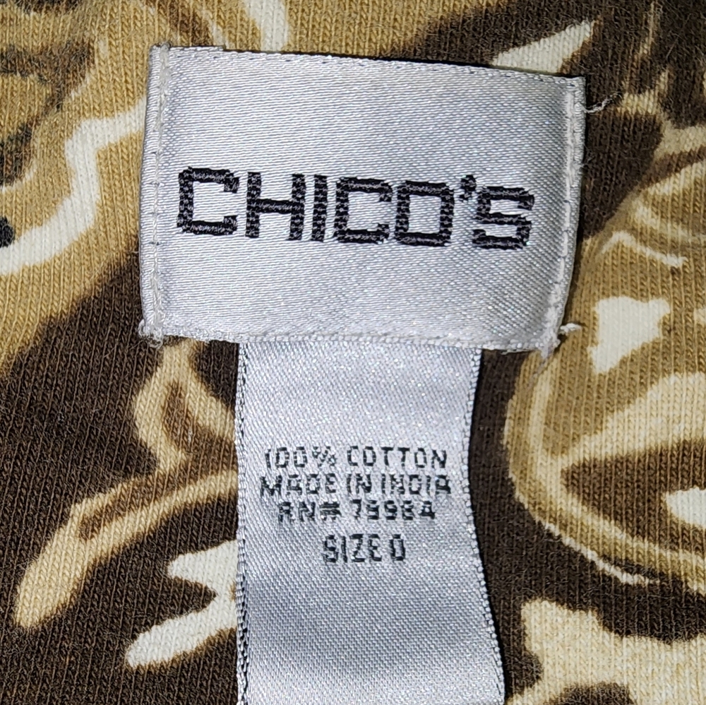 Chico's Multicolored Blouse Size 0 (4) - Picture 4 of 6
